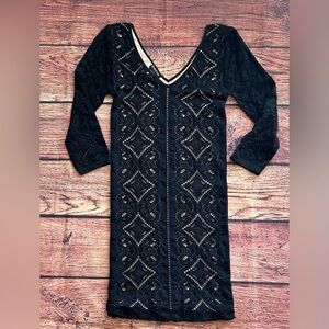 Bebe Cut Out V-Neck 3/4‎ Sleeve Bodycon Mini Dress